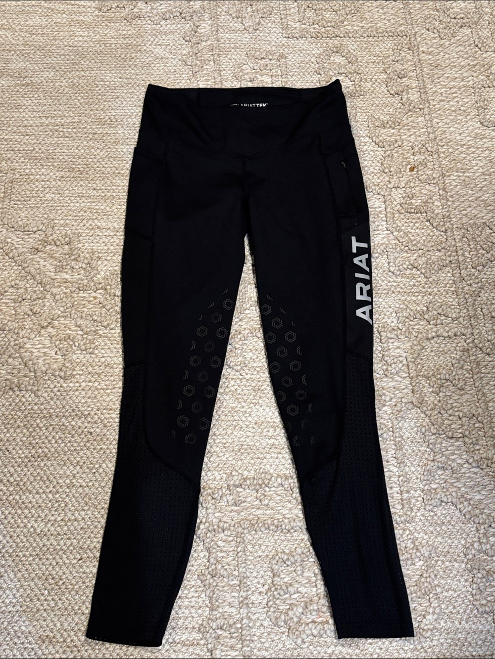 Ariat Black Performance Riding Leggings with Side Logo Panel